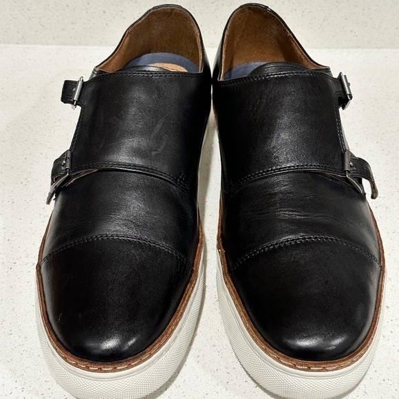 Florsheim Black Leather Press‎ Double Monk Strap Buckle Shoe 11825 Men - Picture 2 of 5